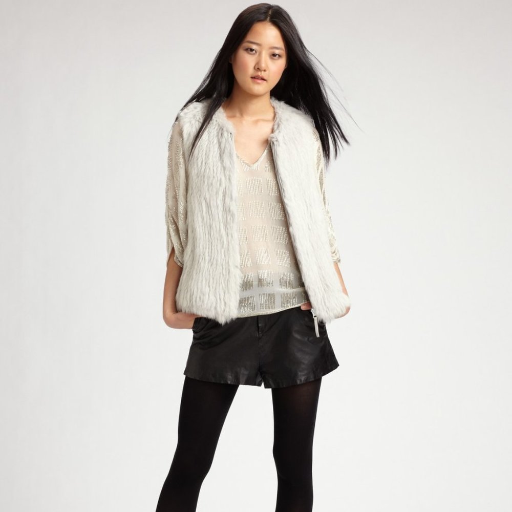 Joie 'Denver' Lambskin Leather Shorts Black 2